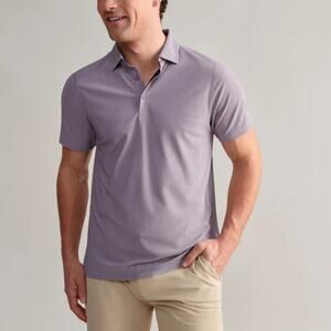 Rhone Regatta Pique Lightweight Performance Gray Stone Polo Shirt S NEW Collared